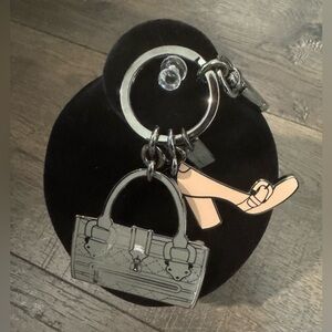 Burberry Key Chain and Bag Charm w/ Pink High Heel Shoe and Grey Bag